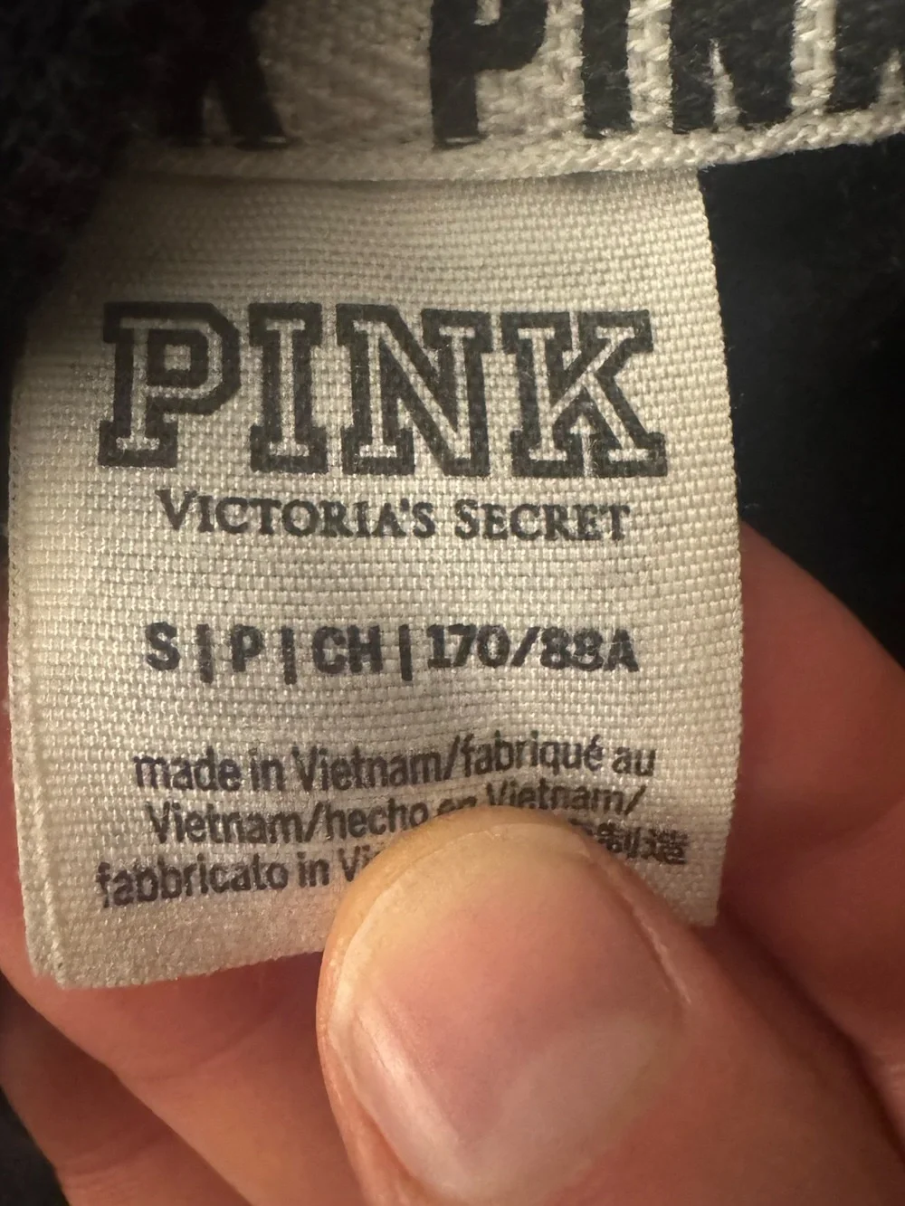 Victoria's Secret PINK Black Sherpa Hooded Logo Sweatshirt - Size S